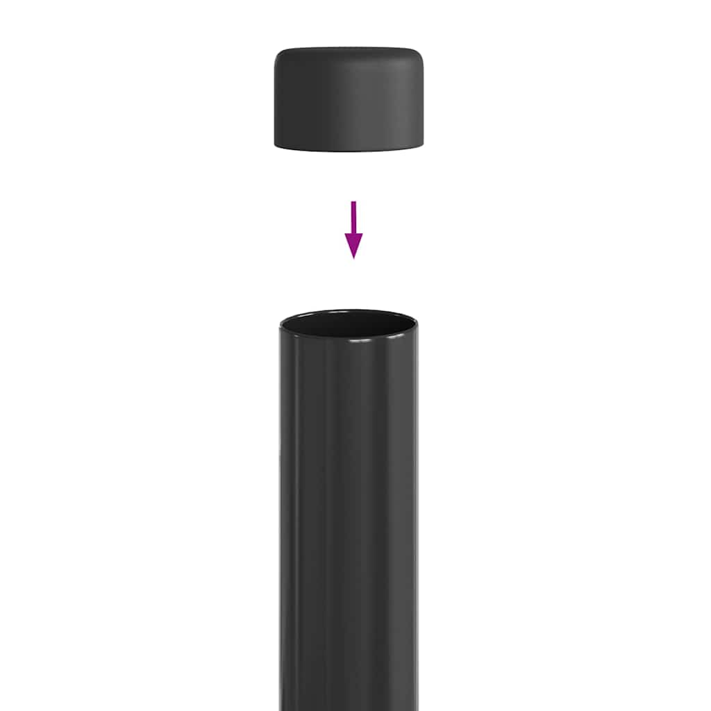 Fence Posts 12 pcs Grey 110 cm Powder-coated steel