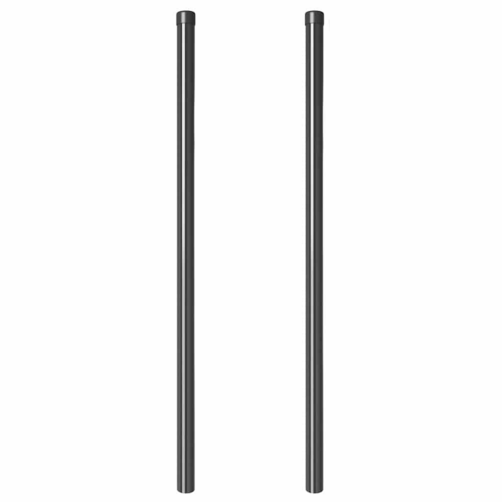 Fence Posts 2 pcs Grey 120 cm Powder-coated steel