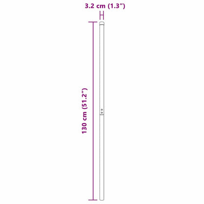 Fence Posts 12 pcs Grey 130 cm Powder-coated steel