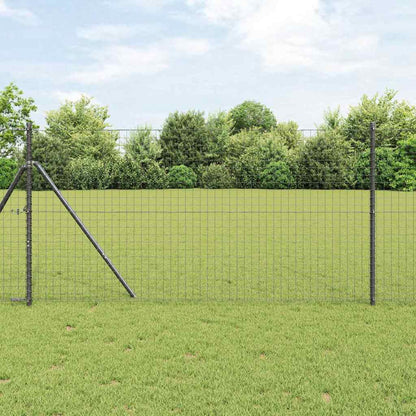 Fence Posts 12 pcs Grey Powder-coated steel