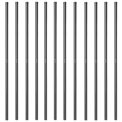 Fence Posts 12 pcs Grey Powder-coated steel