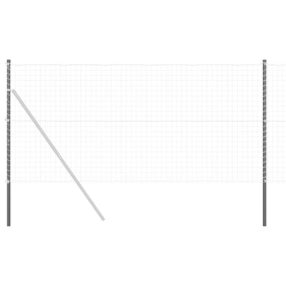 Fence Posts 2 pcs Grey 160 cm Powder-coated steel
