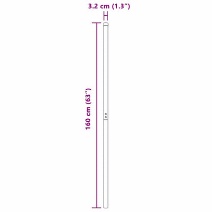 Fence Posts 2 pcs Grey 160 cm Powder-coated steel
