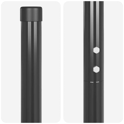 Fence Posts 2 pcs Grey 180 cm Powder-coated steel