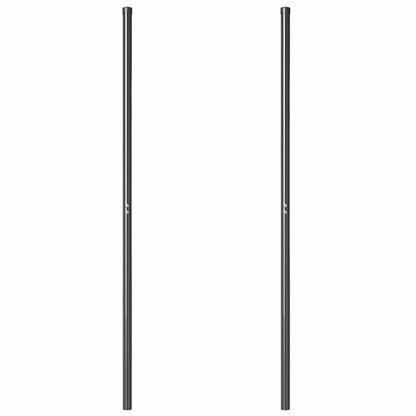 Fence Posts 2 pcs Grey 180 cm Powder-coated steel