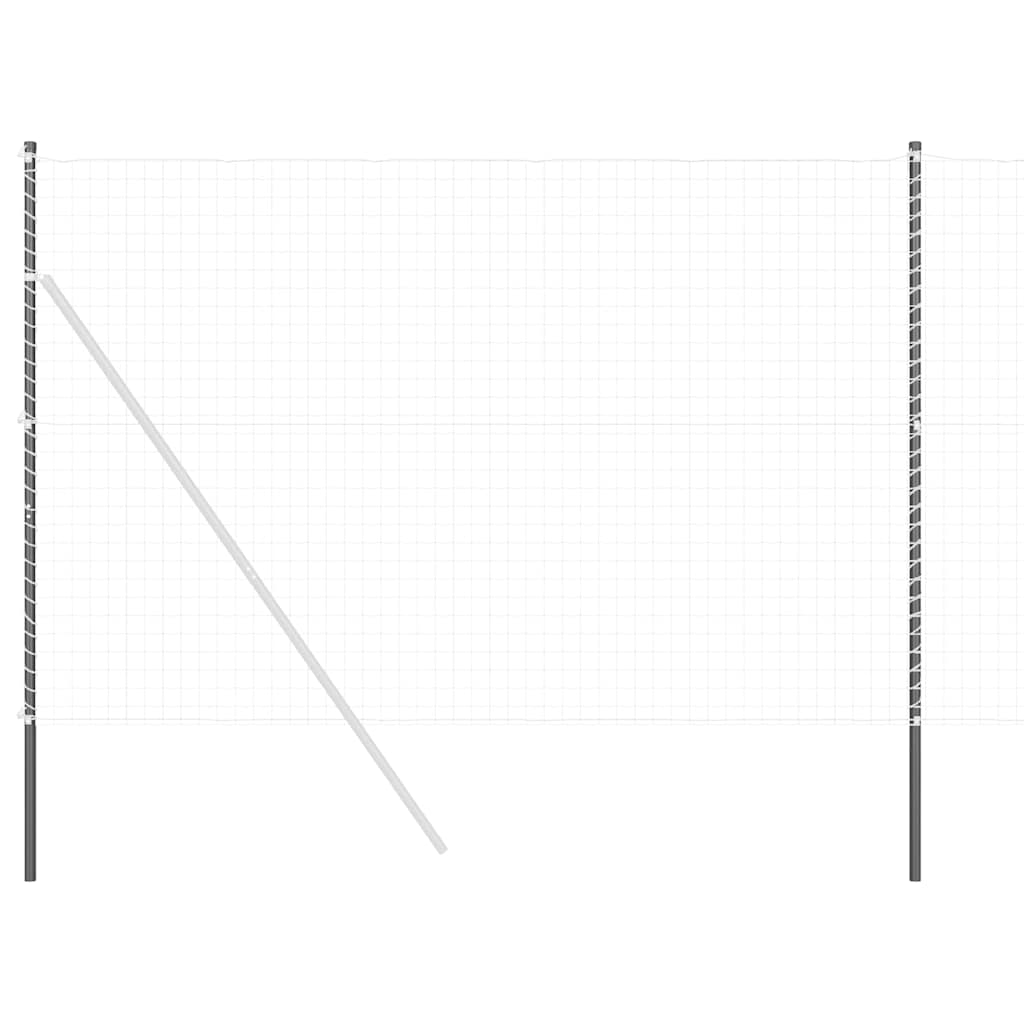 Fence Posts 2 pcs Grey 210 cm Powder-coated steel