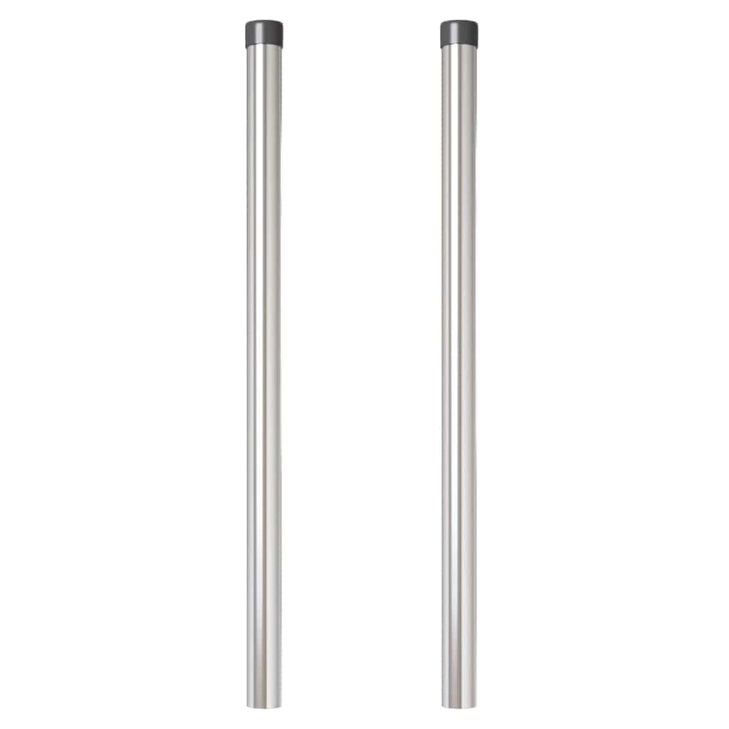 Fence Posts 2 pcs Silver 60 cm Powder-coated steel