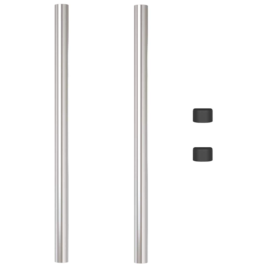 Fence Posts 2 pcs Silver 60 cm Powder-coated steel