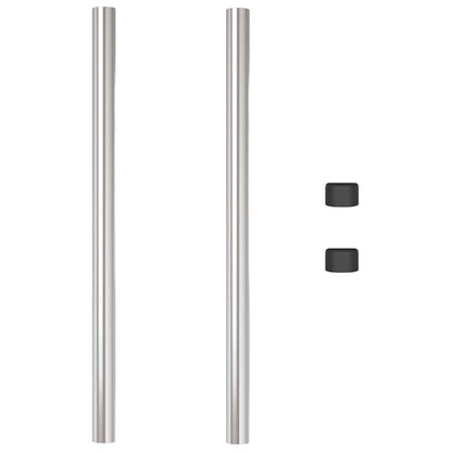 Fence Posts 2 pcs Silver 60 cm Powder-coated steel