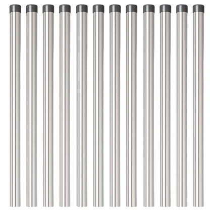 Fence Posts 12 pcs Silver 80 cm Powder-coated steel