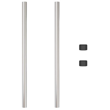 Fence Posts 2 pcs Silver 100 cm Powder-coated steel