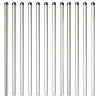 Fence Posts 12 pcs Silver 120 cm Powder-coated steel