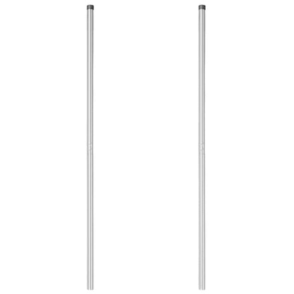 Fence Posts 2 pcs Silver 130 cm Powder-coated steel