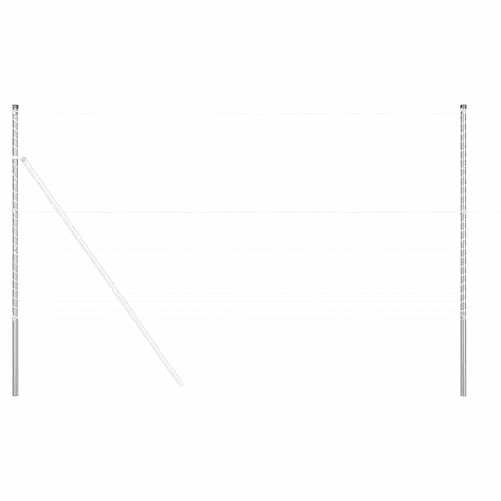 Fence Posts 12 pcs Silver 140 cm Powder-coated steel