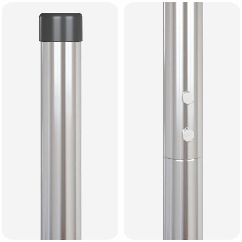 Fence Posts 2 pcs Silver 200 cm Powder-coated steel