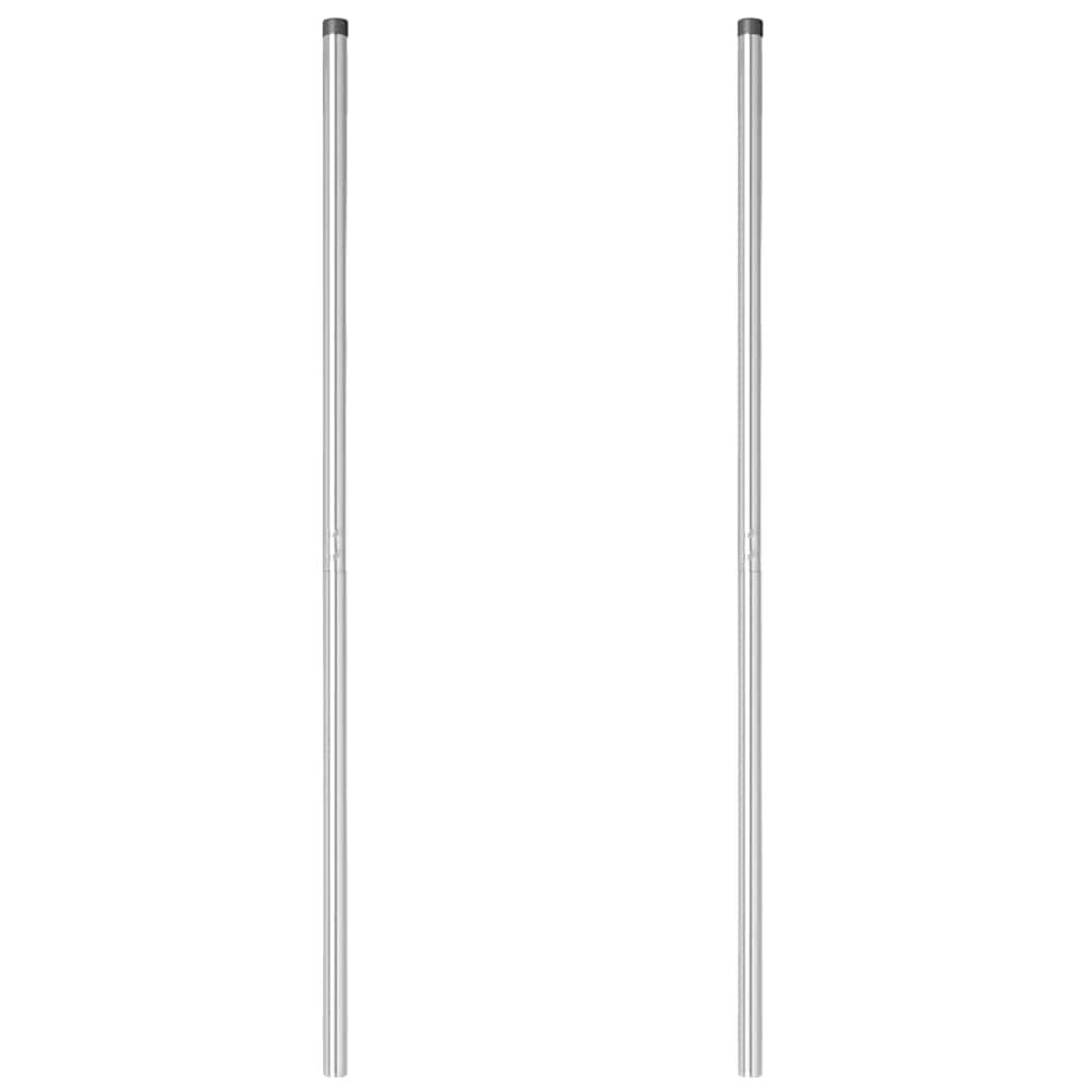 Fence Posts 2 pcs Silver 210 cm Powder-coated steel