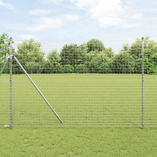 Fence Posts 12 pcs Silver Powder-coated steel