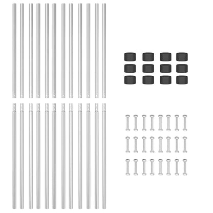 Fence Posts 12 pcs Silver Powder-coated steel