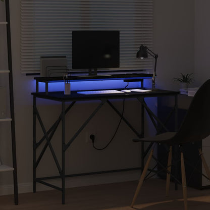 Desk with Shelf Black oak 100 x 50 x 86.5 cm Engineered wood