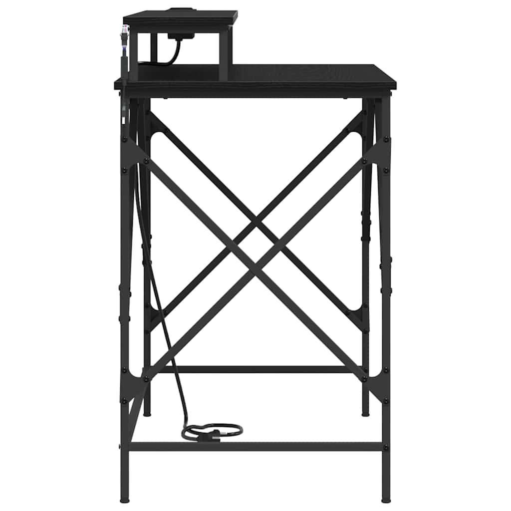 Desk with Shelf Black oak 100 x 50 x 86.5 cm Engineered wood