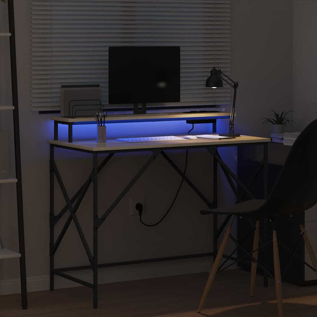 Desk with Shelf Sonoma oak 100 x 50 x 86.5 cm Engineered wood