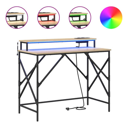 Desk with Shelf Sonoma oak 100 x 50 x 86.5 cm Engineered wood