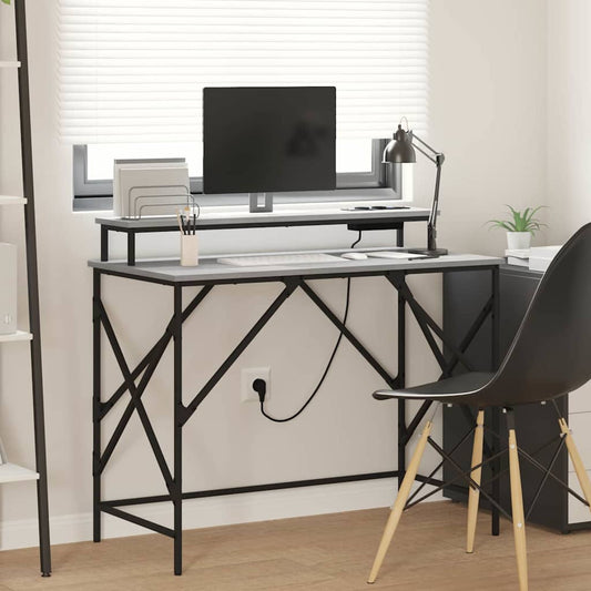 Desk Grey sonoma 100 x 50 x 86.5 cm Engineered wood