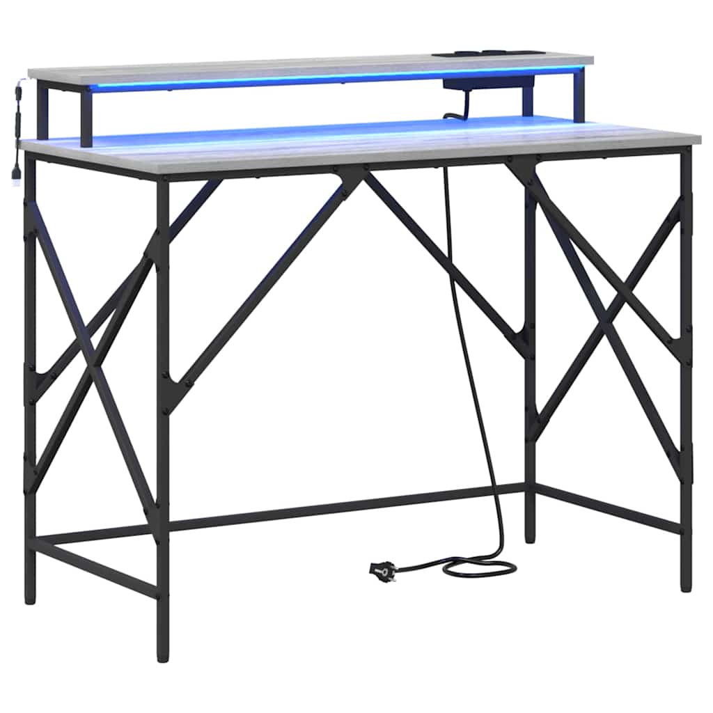 Desk Grey sonoma 100 x 50 x 86.5 cm Engineered wood