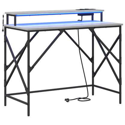 Desk Grey sonoma 100 x 50 x 86.5 cm Engineered wood