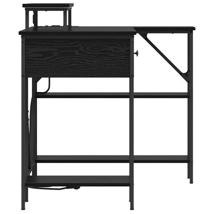 Desk with Drawer Black oak 120 x 79 x 86.5 cm Engineered wood