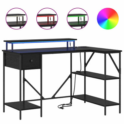 Desk with Drawer Black oak 120 x 79 x 86.5 cm Engineered wood