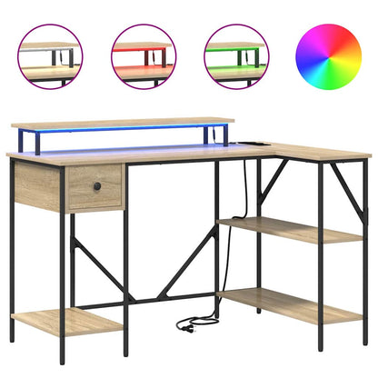 Desk with Drawer Sonoma oak 120 x 79 x 86.5 cm Engineered wood