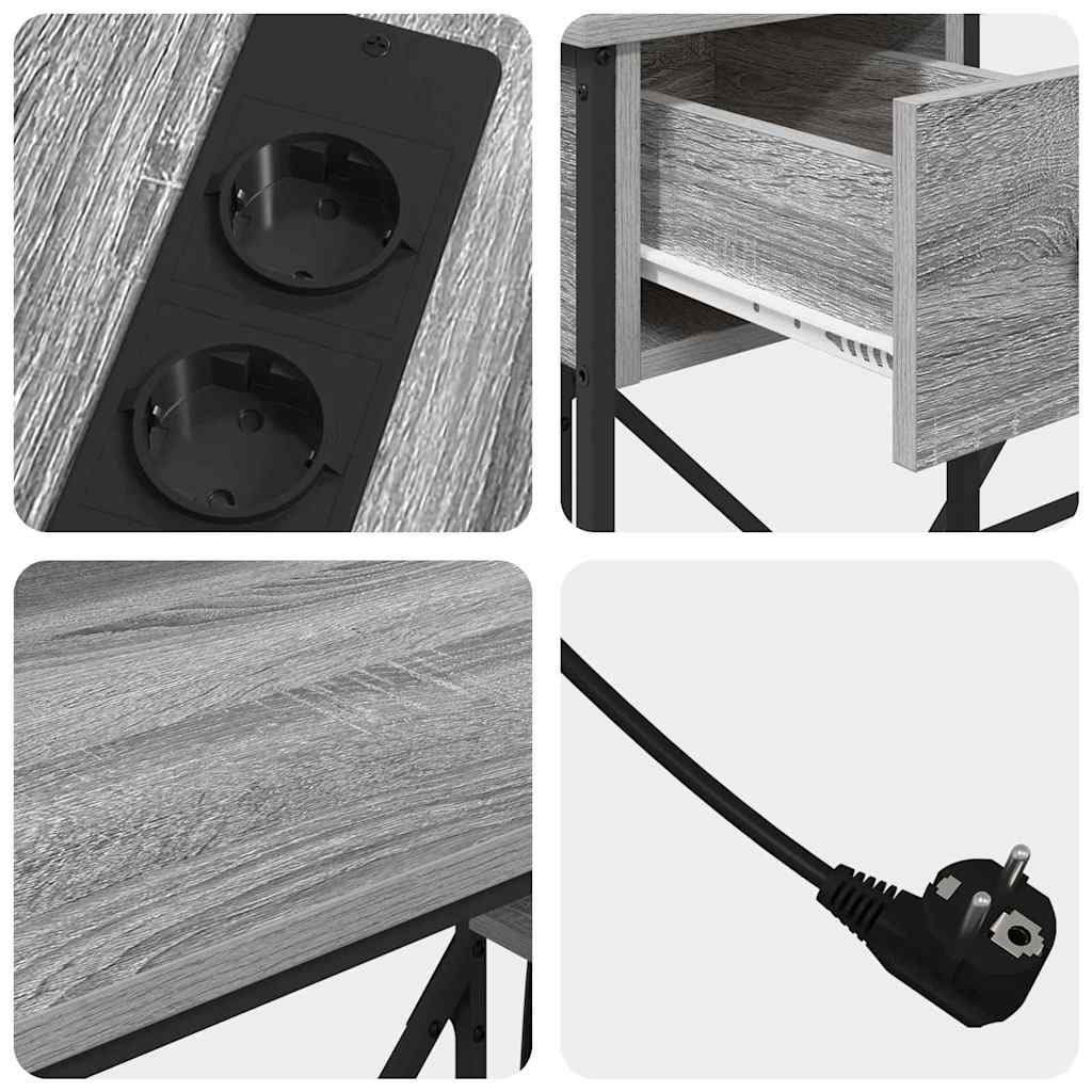 Desk with Drawer Grey sonoma 120 x 79 x 86.5 cm Engineered wood