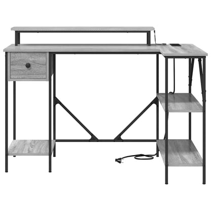 Desk with Drawer Grey sonoma 120 x 79 x 86.5 cm Engineered wood