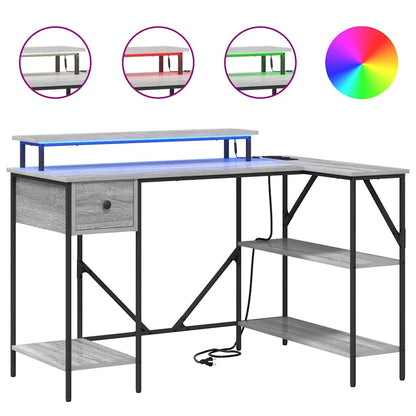 Desk with Drawer Grey sonoma 120 x 79 x 86.5 cm Engineered wood