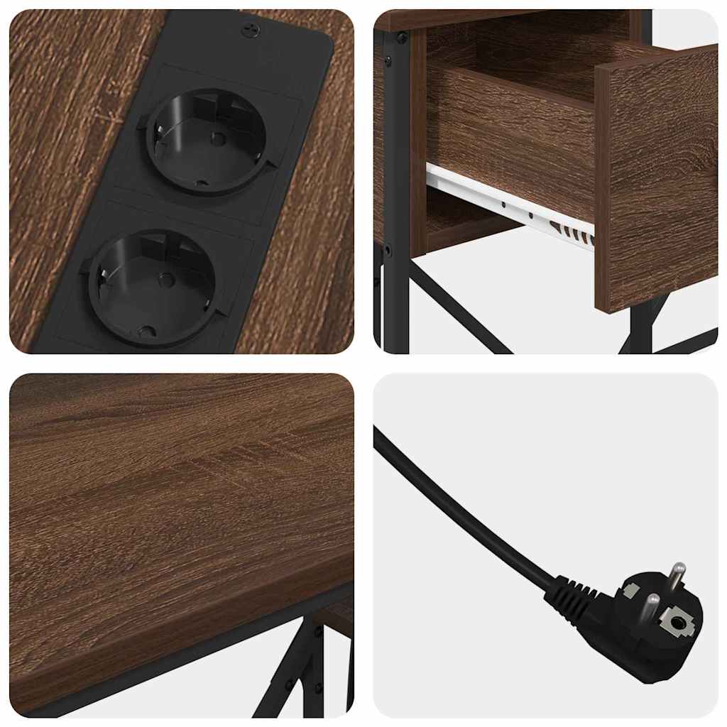 Desk with Drawer Brown oak 120 x 79 x 86.5 cm Engineered wood