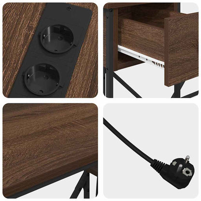 Desk with Drawer Brown oak 120 x 79 x 86.5 cm Engineered wood