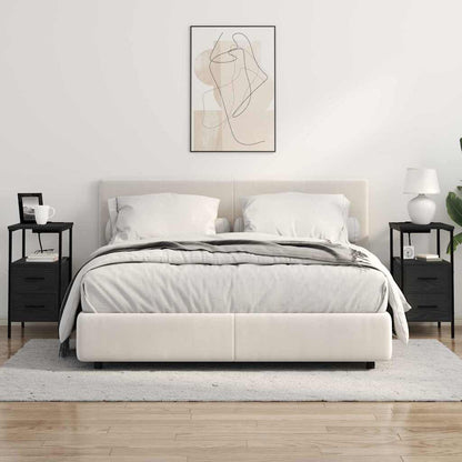 Bedside Table Black oak 30 x 48 x 61 cm Engineered wood