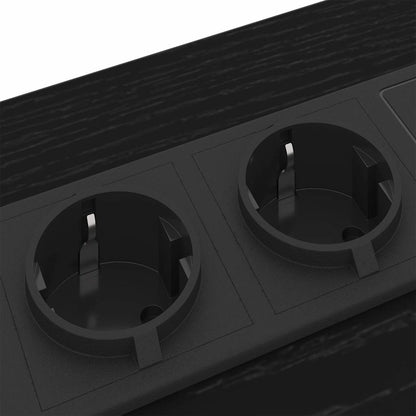 Bedside Table 2 pcs Black oak 30 x 48 x 61 cm Engineered wood