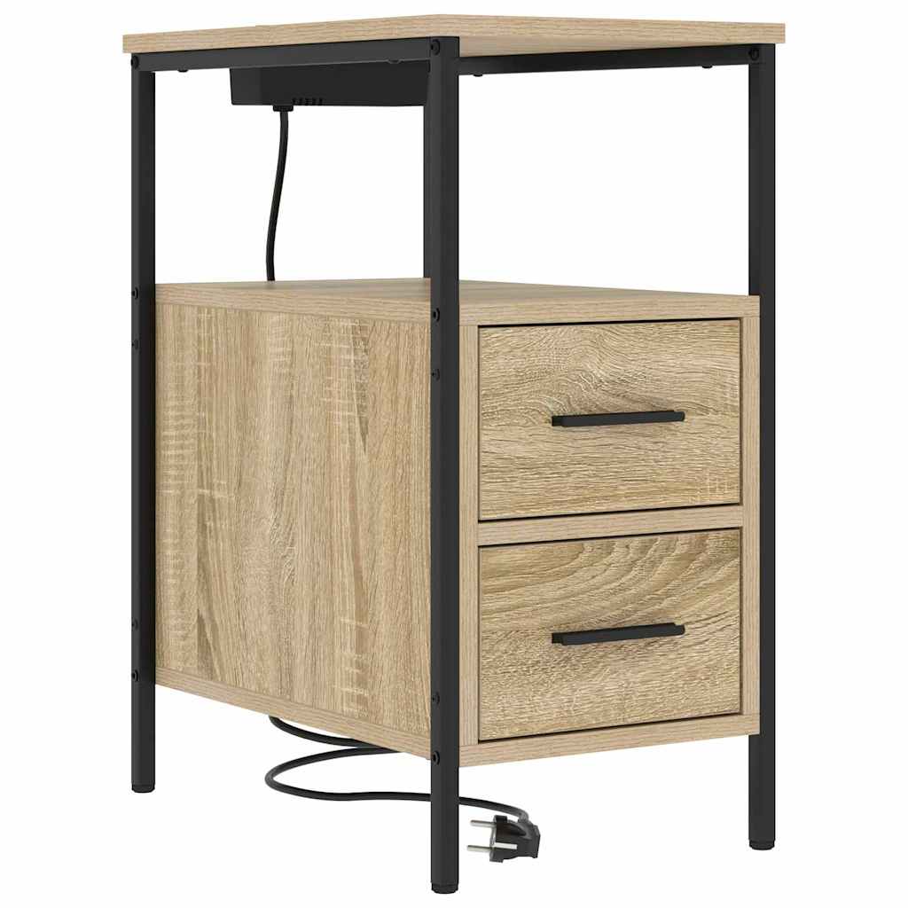 Bedside Table Sonoma oak 30 x 48 x 61 cm Engineered wood