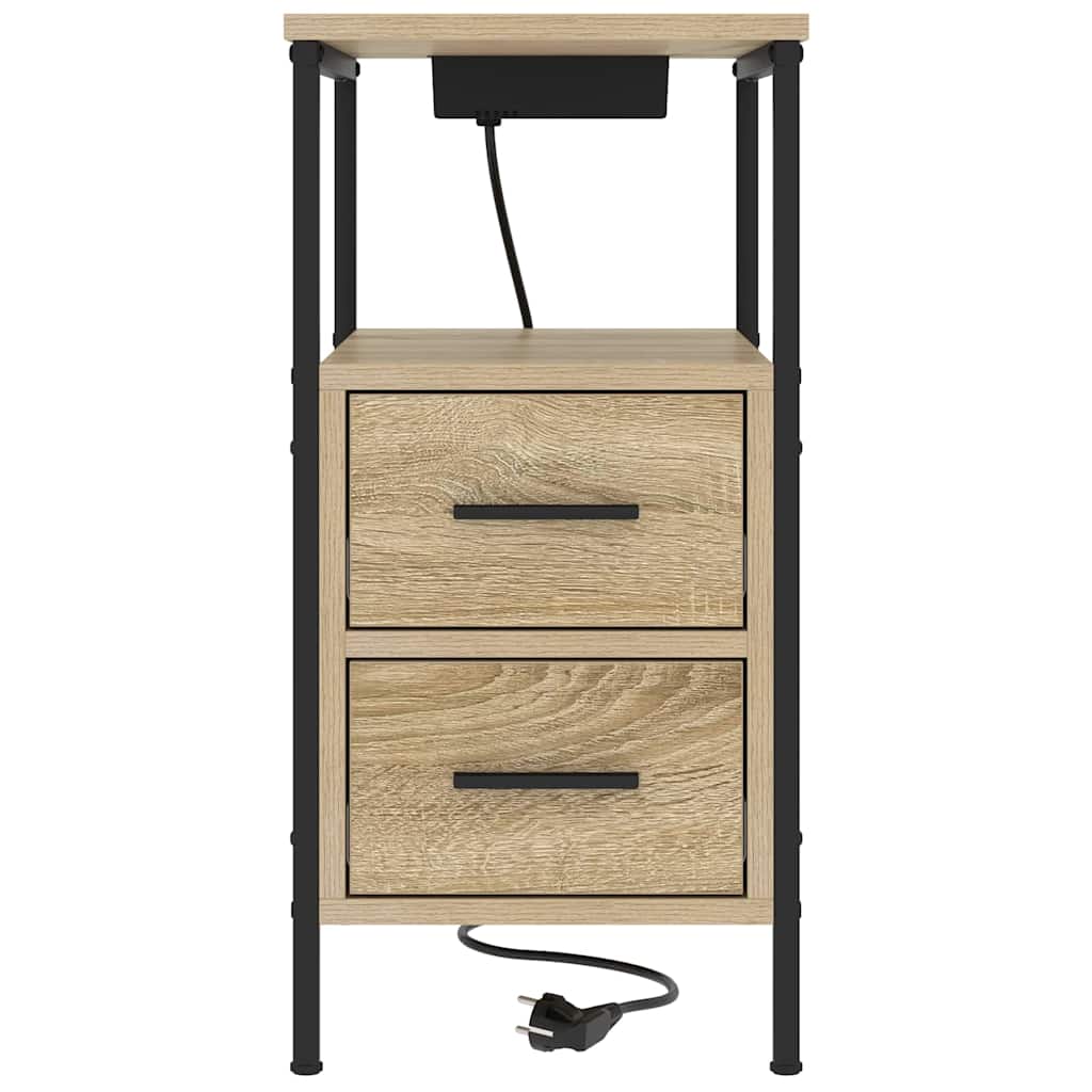 Bedside Table Sonoma oak 30 x 48 x 61 cm Engineered wood