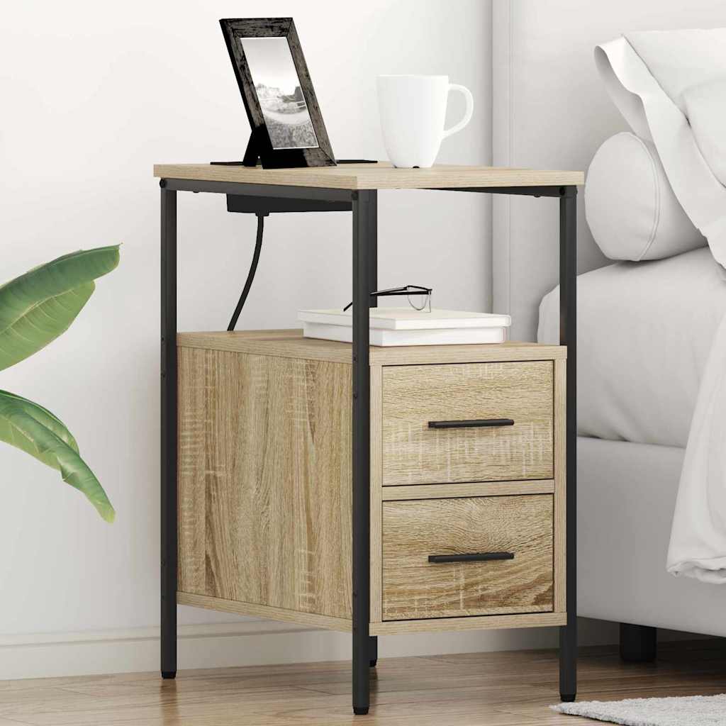 Bedside Table 2 pcs Sonoma oak 30 x 48 x 61 cm Engineered wood