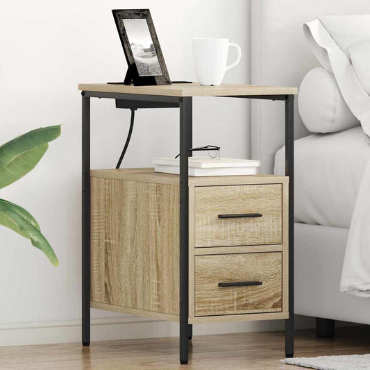 Bedside Table 2 pcs Sonoma oak 30 x 48 x 61 cm Engineered wood