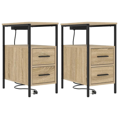 Bedside Table 2 pcs Sonoma oak 30 x 48 x 61 cm Engineered wood
