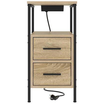 Bedside Table 2 pcs Sonoma oak 30 x 48 x 61 cm Engineered wood