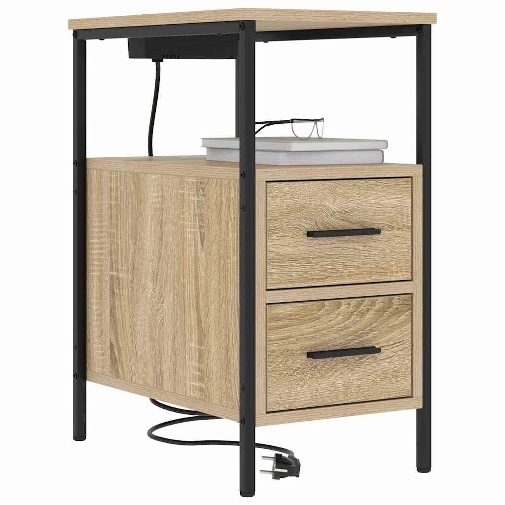 Bedside Table 2 pcs Sonoma oak 30 x 48 x 61 cm Engineered wood