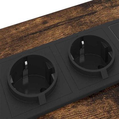 Bedside Table Smoked oak 30 x 48 x 61 cm Engineered wood