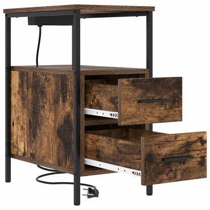 Bedside Table 2 pcs Smoked oak 30 x 48 x 61 cm Engineered wood