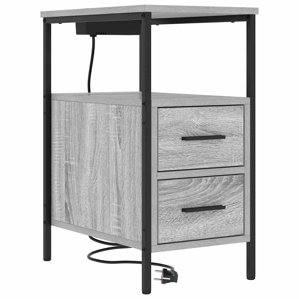 Bedside Table Grey sonoma 30 x 48 x 61 cm Engineered wood