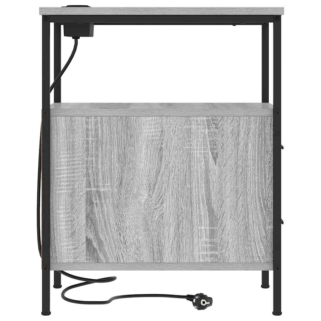 Bedside Table 2 pcs Grey sonoma 30 x 48 x 61 cm Engineered wood